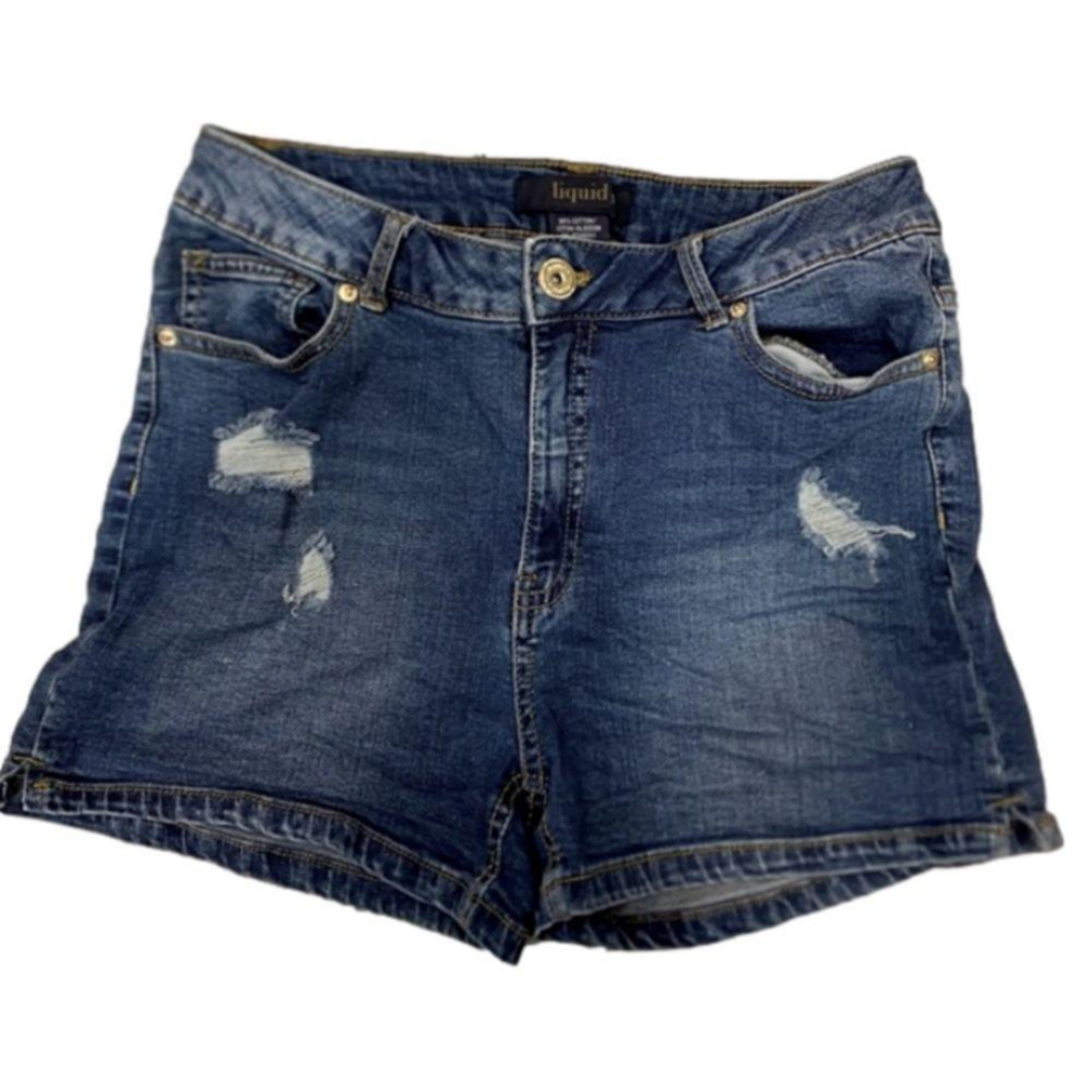 Liquid x Medium Wash High Waist Jean Shorts Size 11